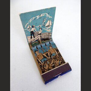 NEW VINTAGE 1940’s PAPPAS RESTAURANT SEAFOOD NEW YORK NYC FULL COLOR MATCHBOOK